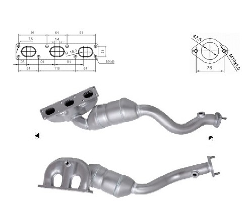 BMW 530i 3.0i 24V 2979 cc 170 Kw / 231 cv M54 E39 Magnaflow CAT
