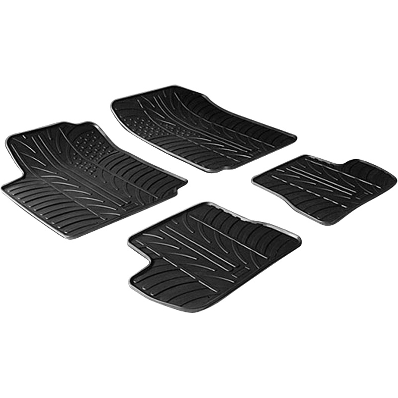 Rubber car mats set  Citroen C2 2003- (T profile 4-pieces)