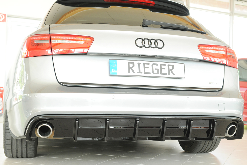 Achterdiffuser Audi A6 (4G/C7) – 11.10-08 (met trekhaak) Glans Zwart