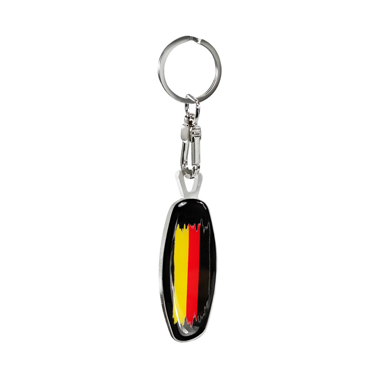 RVS sleutelhanger - Emblem/ Flag Star of David+DE