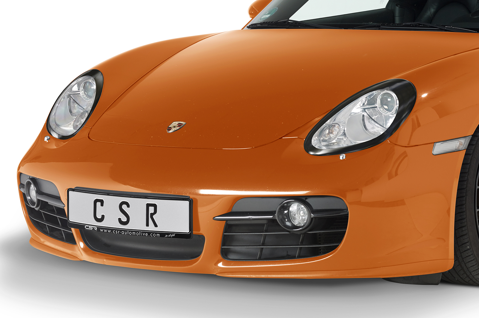 Koplampspoiler Porsche Boxster / Cayman 987 CSR Glans Zwart