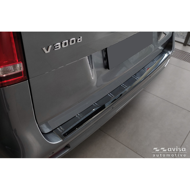 Avisa Black Stainless Steel Rear bumper protector  Mercedes Vito III & V-Class (W447) 2014- 'Shadow Premium'