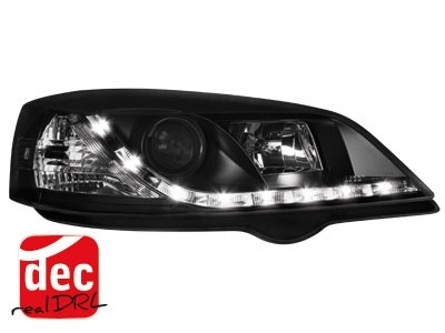 Koplampen Opel Astra G 1998-2004 Devil Eyes real DRL LED Zwart