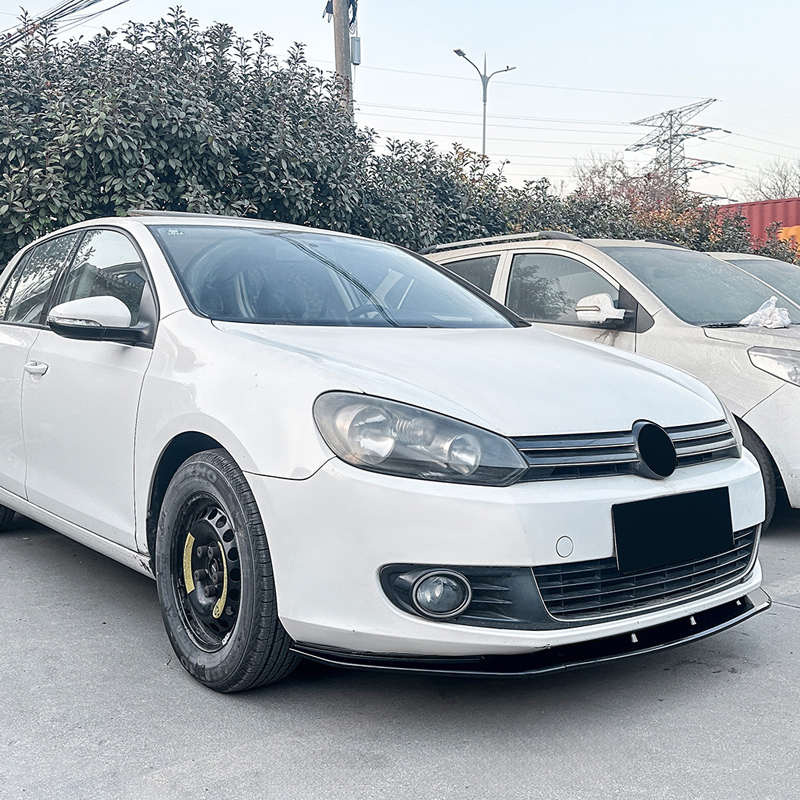 Front spoiler lip  Volkswagen Golf VI 2008-2012 excl. GTi/R (Glossy Black ABS)