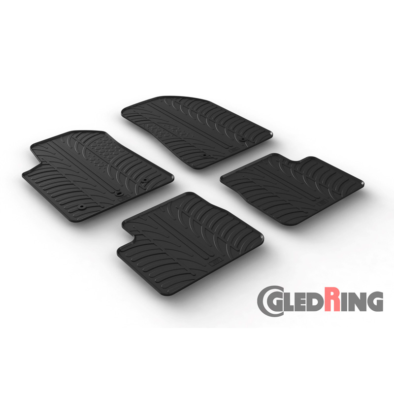 Rubber car mats set  Alfa Romeo Giulietta 2014- (T profile 4-pieces + mounting clips)
