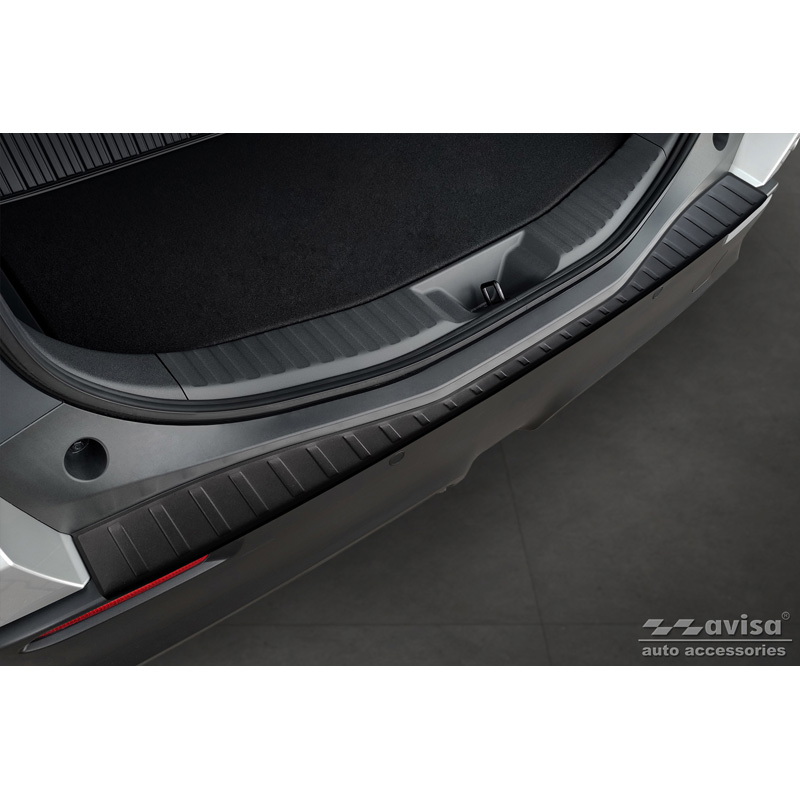 Matt Black Stainless Steel Rear bumper protector  Toyota bZ4X 2021- & Subaru Solterra 2022- 'Ribs'