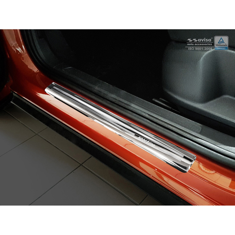 Inox door sill protectors  Volkswagen T-Roc 2017-2022 & Facelift 2022- - 'Sportline' - 4-pieces