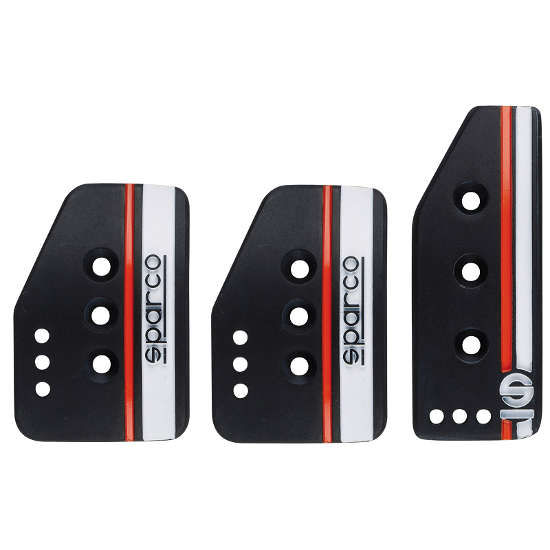 Sparco Pedal Set Settanta - Black/White/Orange - Manual