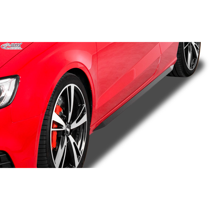 Side skirts 'Slim'  Audi A3 (8V7) Cabrio 2013- (ABS glossy black)