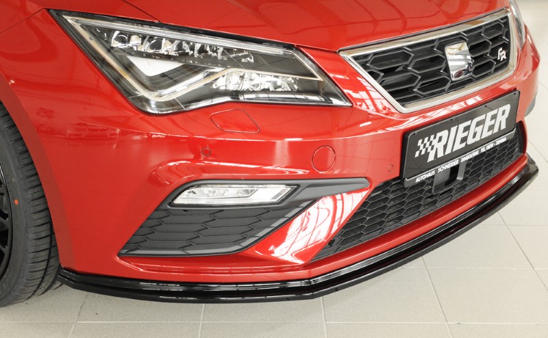 Voorspoiler Seat Leon FR/CUPRA 5F 2017-... Zwart Glans Rieger