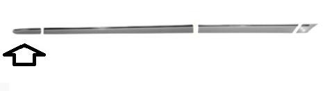 sierlijst spatbord, in primer + chrome, links Mercedes C klasse,