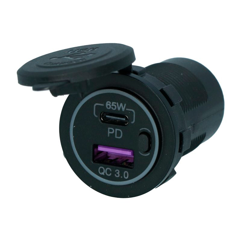 Carpoint Inbouw Aansluiting USB-A / USB-C 65W Snellader