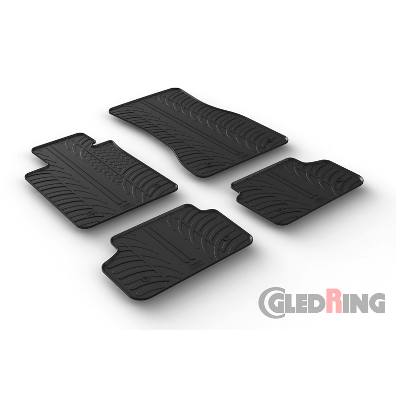 Rubber car mats set  BMW 5-Series G30/G31 2017-2023 (T profile 4-pieces + mounting clips)