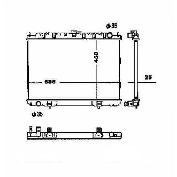 Radiator X-TRAIL 03-07 450x690 2.2 H + A/C