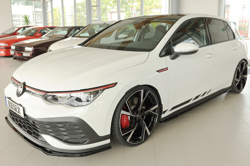 Voorspoiler Volkswagen Golf 8 GTI Clubsport Rieger Glans Zwart
