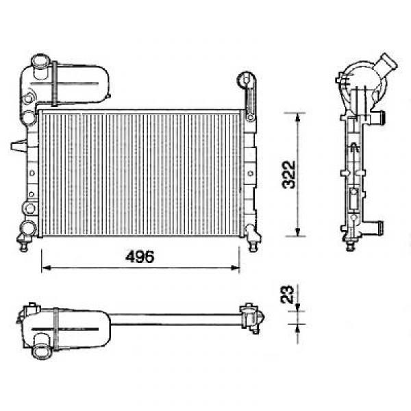Radiator TEMPRA;TIPO 88-95 496x322