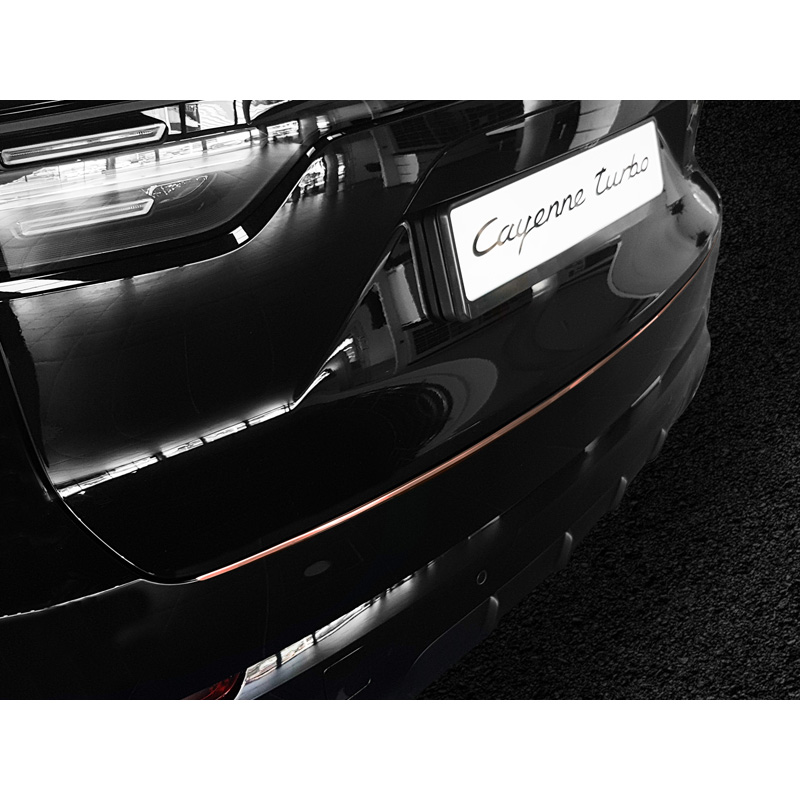RVS Achterbumperprotector 'Deluxe'  Porsche Cayenne III 2017- 'Performance' 'Brushed' Koper/Koper Carbon