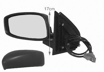 spiegel, 3 drs, bol glas, elektr verstelb, verwarmd, in primer,