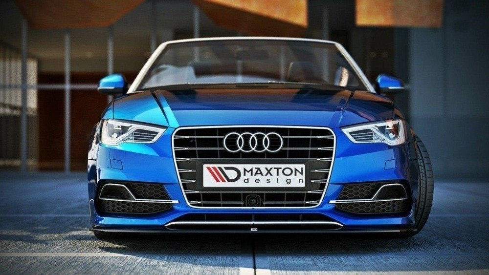 Voorspoiler Audi A3 8V S-line Sedan/Cabrio Zwart Glans