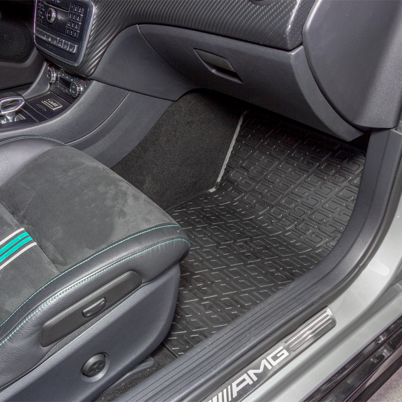 Rubber car mats set  Mercedes B-Class W246 2011-2019/A-Class W176 2012-2018/CLA/GLA 2014-2020 (G profile 4-pieces + mounting clips)