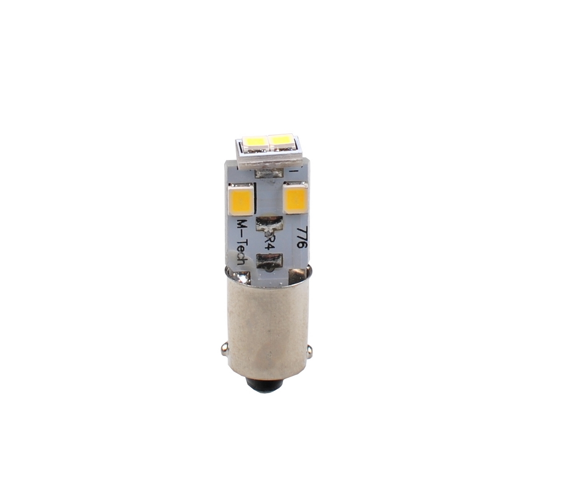 2x M-tech BA9S 12v 6x SMD3528 LED wit