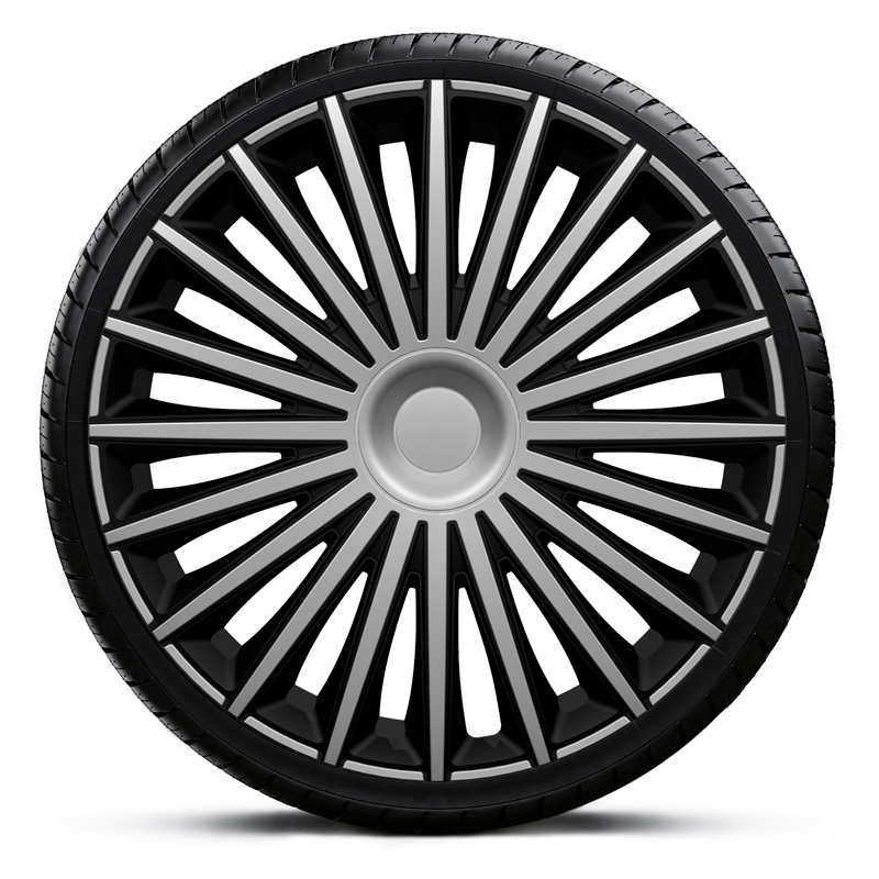 4-Delige Wieldoppenset Dakota 13-inch zilver/zwart