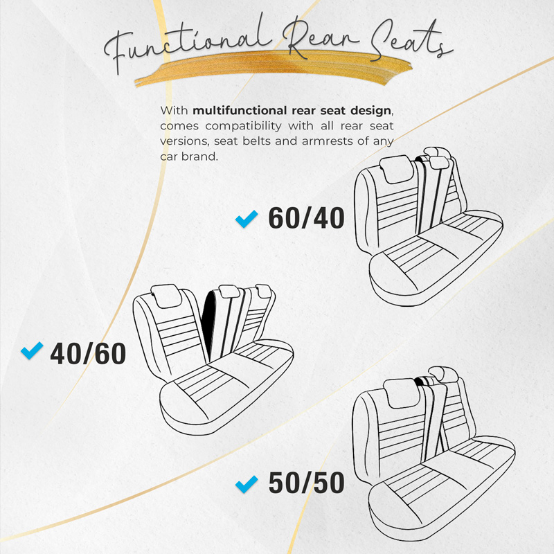Universele Suede/Leder/Stoffen Stoelhoezenset 'Iconic' Zwart/Rood - 11-delig - geschikt voor Side-Airbags