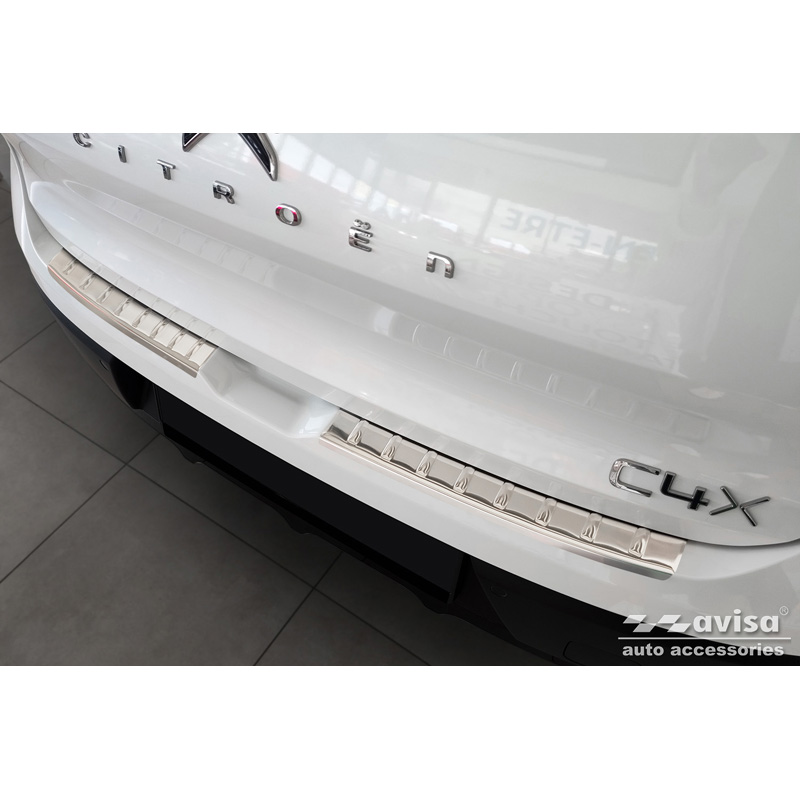 Stainless Steel Rear bumper protector  Citroën C4 X 2023- 'Ribs' (2-Pieces)