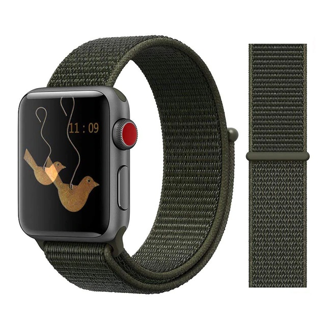 Apple watch nylon loop sport band - millitary