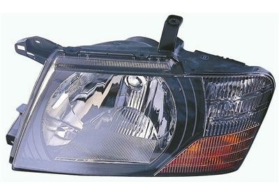 koplamp, H4, zwart, links Mitsubishi Pajero, 2000-2003