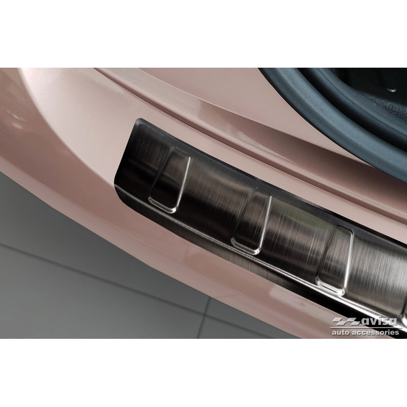 Black Stainless Steel Rear bumper protector  Fiat 500e Berlina, 3+1 & Cabrio 3-doors 2020- 'Ribs'