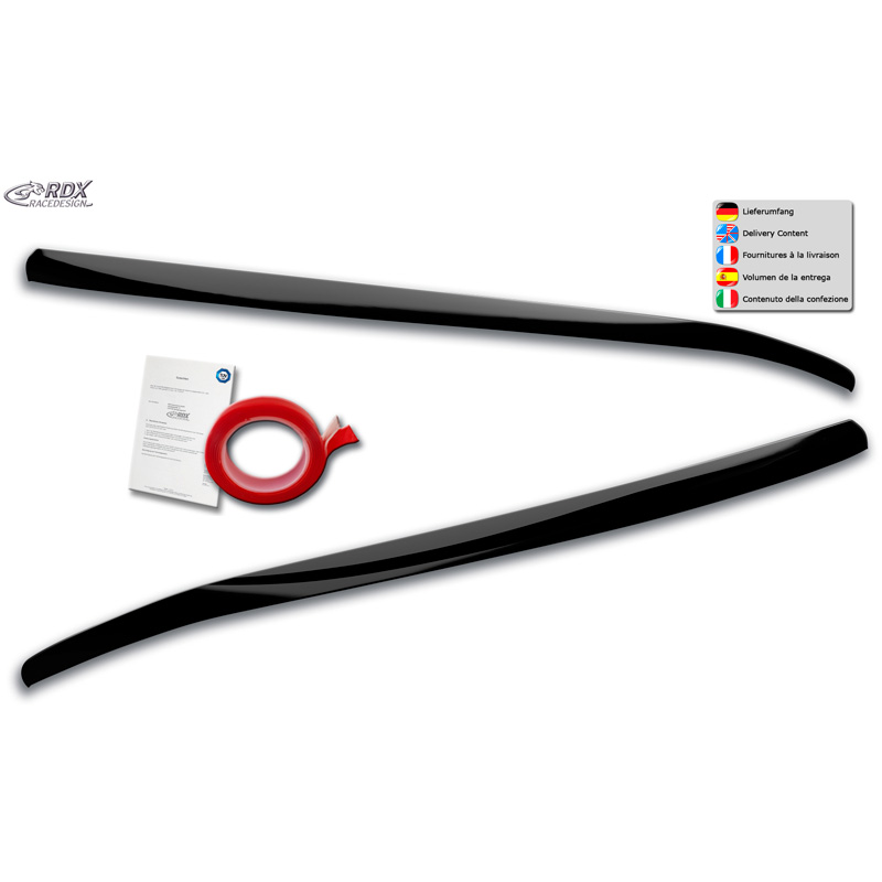 Koplampspoilers  Ford Focus IV Hatchback/Wagon/Sedan 2018-2022 (ABS Glanzend Zwart)