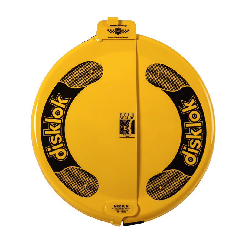 Disklok Steering Wheel Lock 'Gold Edition' - Size Medium - 39-44cm - Yellow - SCM MP-03 approved
