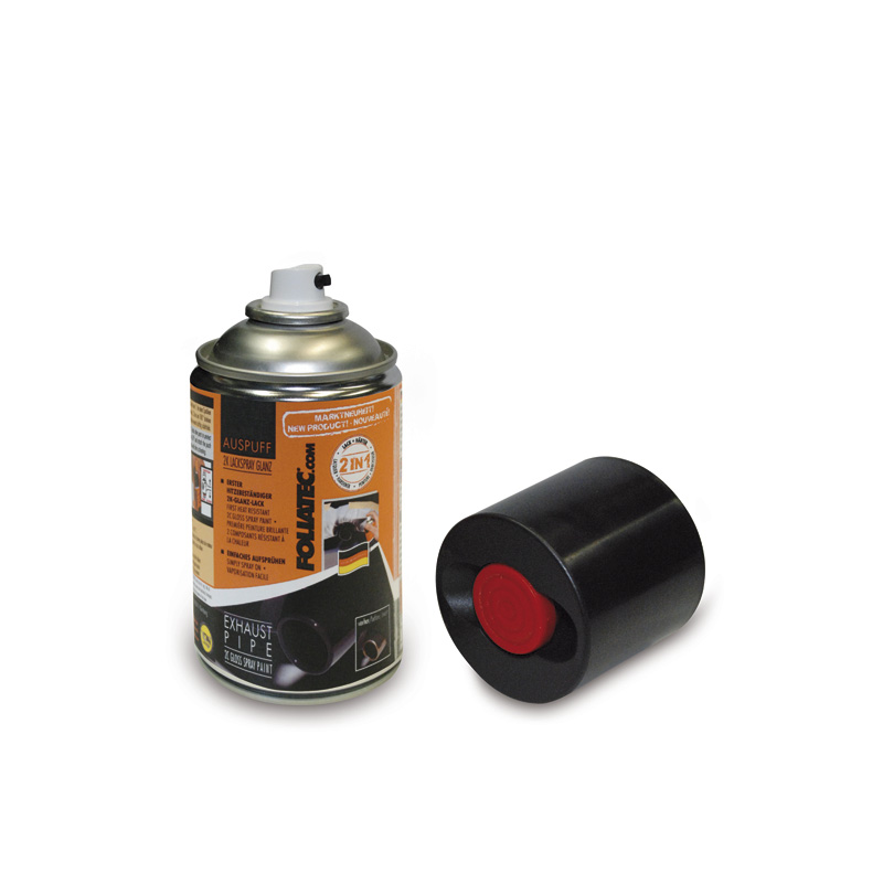 Foliatec Exhaust Pipe 2C Spray Paint - black glossy 1x250ml