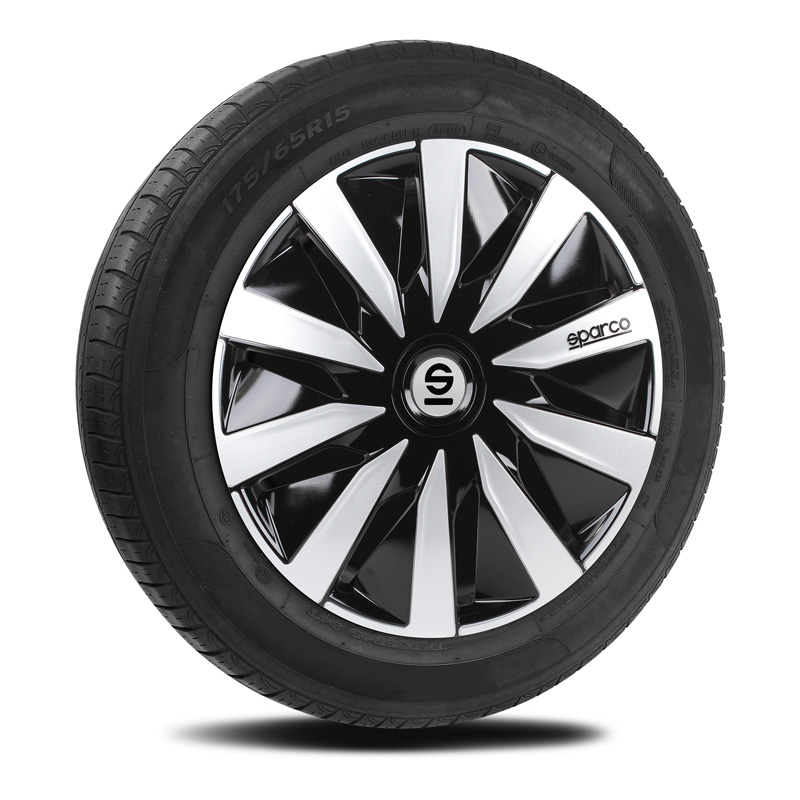 Sparco Wheel Covers Lazio - 13-inch - Black/Silver - Set of 4 pieces