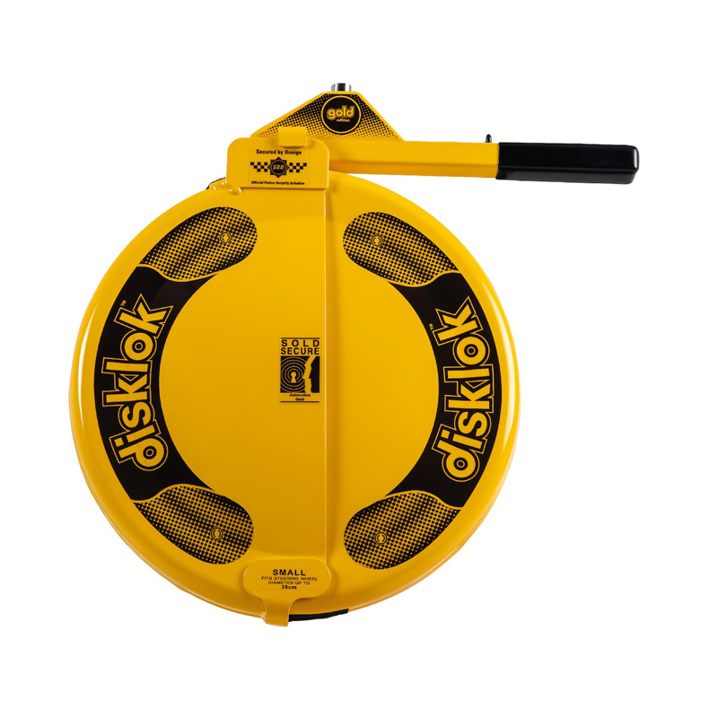 Disklok Steering Wheel Lock 'Gold Edition' - Size Small - 35-39cm - Yellow - SCM MP-03 approved