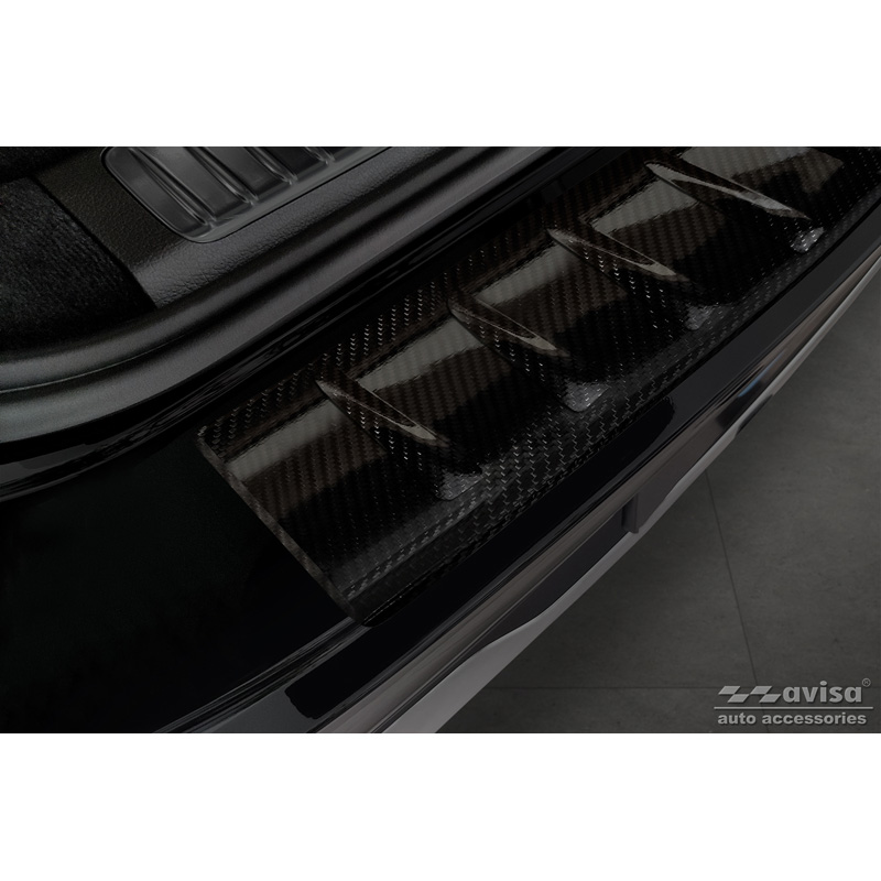 Real 3D Carbon Rear bumper protector  Mercedes EQS SUV (X296) 2022- 'Ribs'