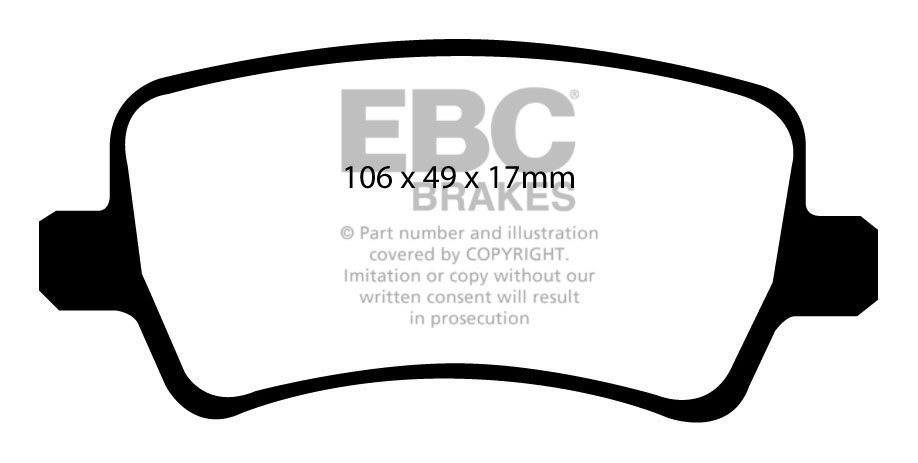 EBC Brakes VOLVO S80 3.2 (Elec H/B) 2006-.. Remblokken achterzij