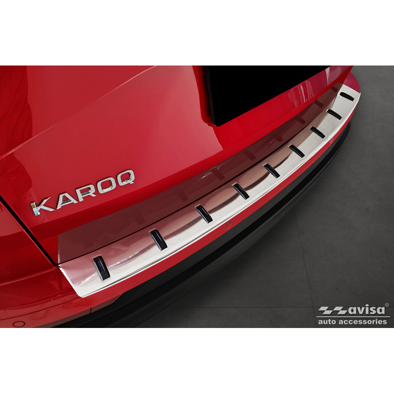 Stainless Steel Rear bumper protector  Skoda Karoq (NU7) Facelift incl. Sportline 2022- 'STRONG EDITION'