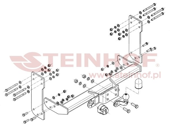 Trekhaak Mercedes Sprinter II Pick-Up (5T) dubbele wielen 2006-.