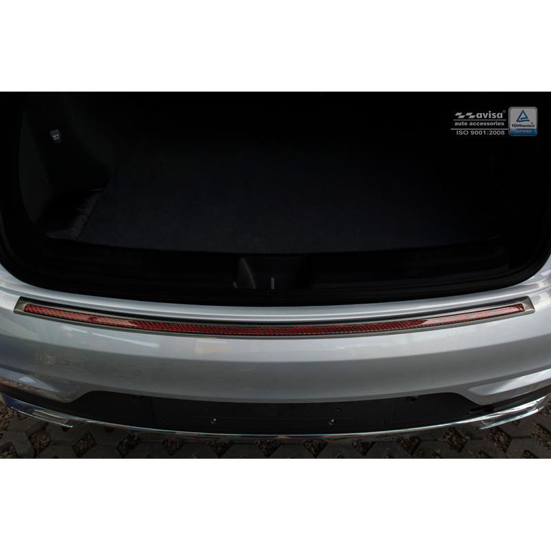 Stainless Steel Rear bumper protector 'Deluxe'  Mercedes GLE Coupé 2015- Black/Red-Black Carbon