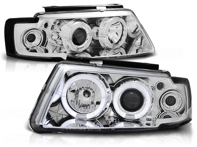 Koplampen VW Passat 97-00 Chroome + Halo/Indicator
