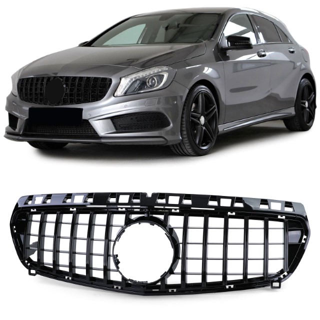 Grill Mercedes A-Klasse W176 12-15 Zwart Glans