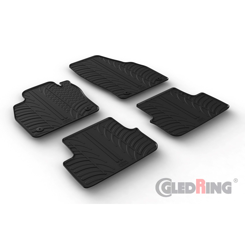 Rubber car mats set  Audi A1 (GB) 12/2018- (T profile 4-pieces + mounting clips)