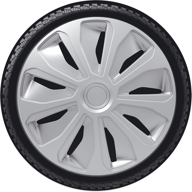 4-Delige Wieldoppenset Platin 14-inch zilver