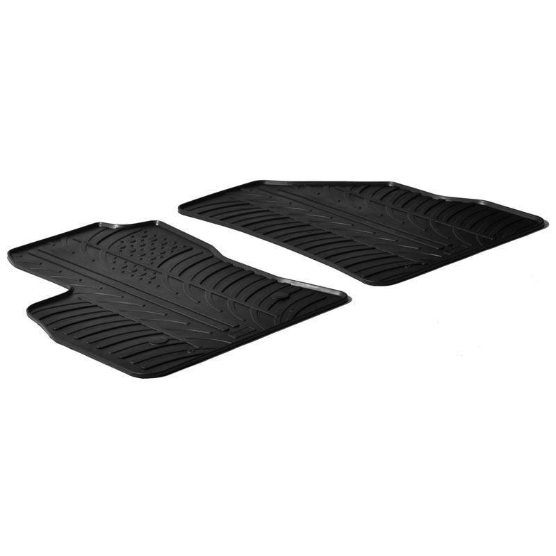 Rubber car mats set  Fiat Doblo Cargo 3-doors 2010-2023 & Opel Combo Cargo 3-doors 2011-2018 (T profile 2-pieces + mounting clips)