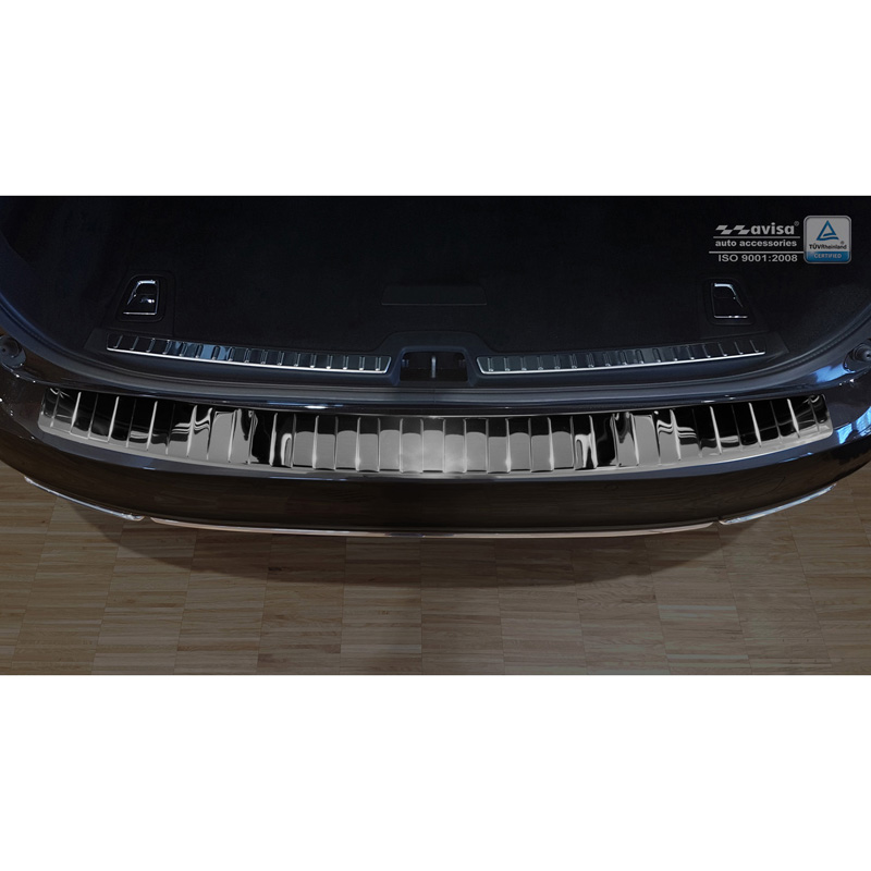 Black Mirror Stainless Steel Rear bumper protector  Volvo V90 9/2016- 'Ribs'