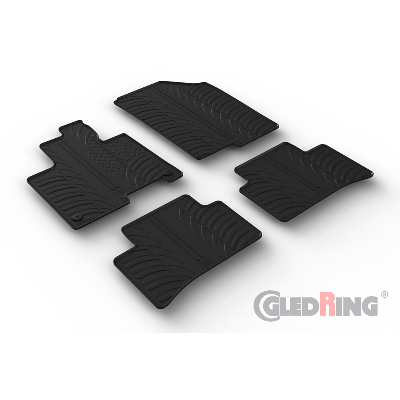 Rubber car mats set  Kia Sportage V (NQ5) 2021- excl. Plug-in Hybrid (T profile 4-pieces + mounting clips)