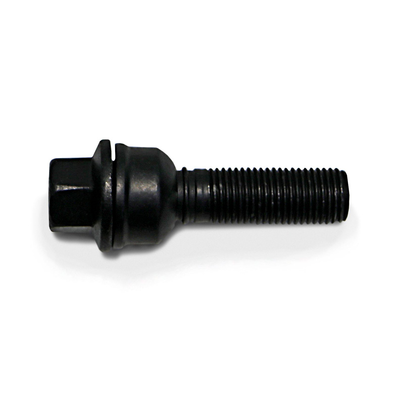 H&R Wheel bolt Round-Head with movable cone R14 M14x1.50 - Length 48mm - Black (e.g.  Audi Q3, Q5)