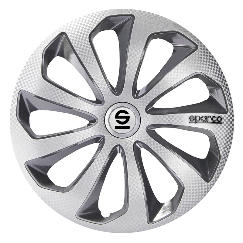 Sparco Wheel Covers Sicilia - 16-inch - Silver/Grey/Carbon - Set of 4 pieces